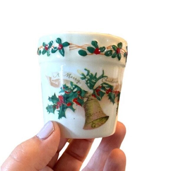 Yankee Candle Ceramic Votive Tealight Candle Holders Christmas Decoration x 4 - Picture 1 of 8